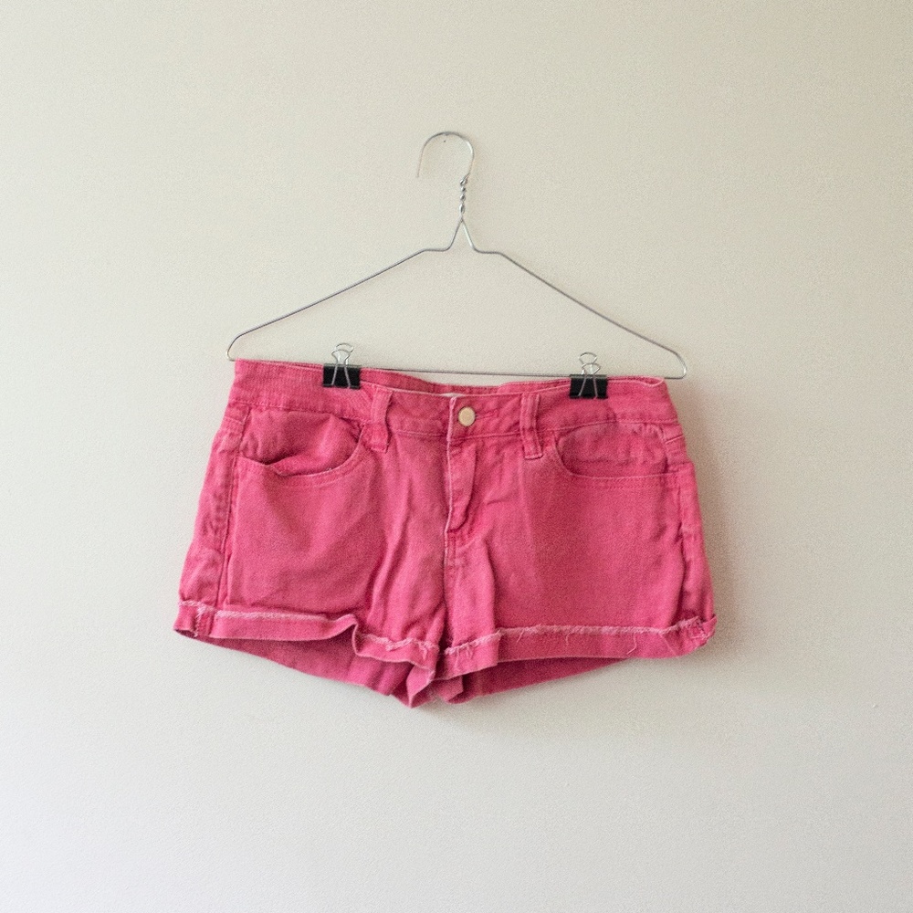 Forever 21 Pink Denim Cutoff Cuffed Shorts Size 29